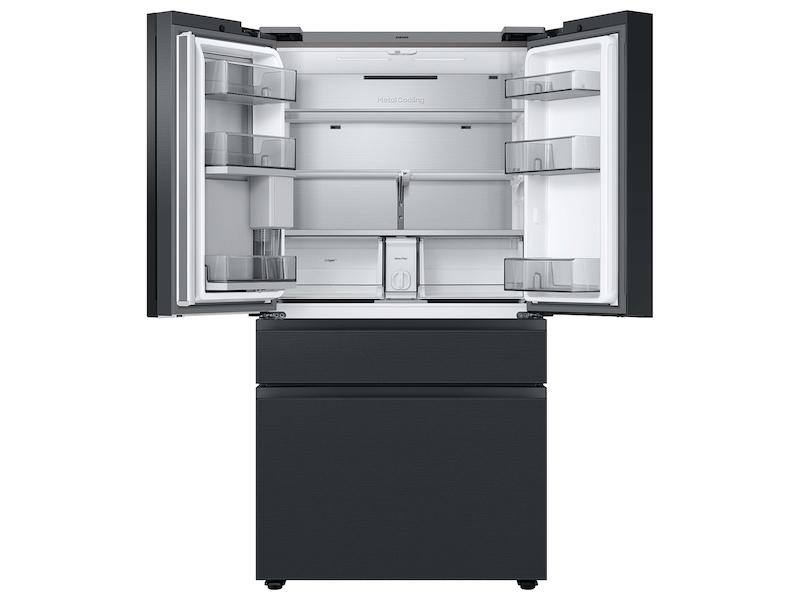 Samsung RF23BB89008MAA Bespoke 4-Door French Door Refrigerator (23 cu. ft.) - with Top Left and Family Hub™ Panel in Charcoal Glass - and Matte Black Steel Middle and Bottom Panels
