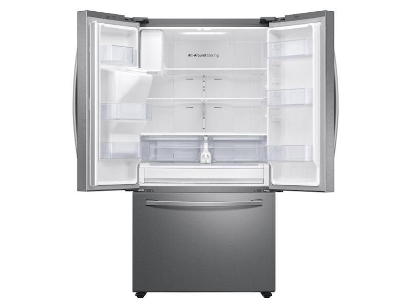 27 cu. ft. Large Capacity 3-Door French Door Refrigerator with External Water & Ice Dispenser in Stainless Steel