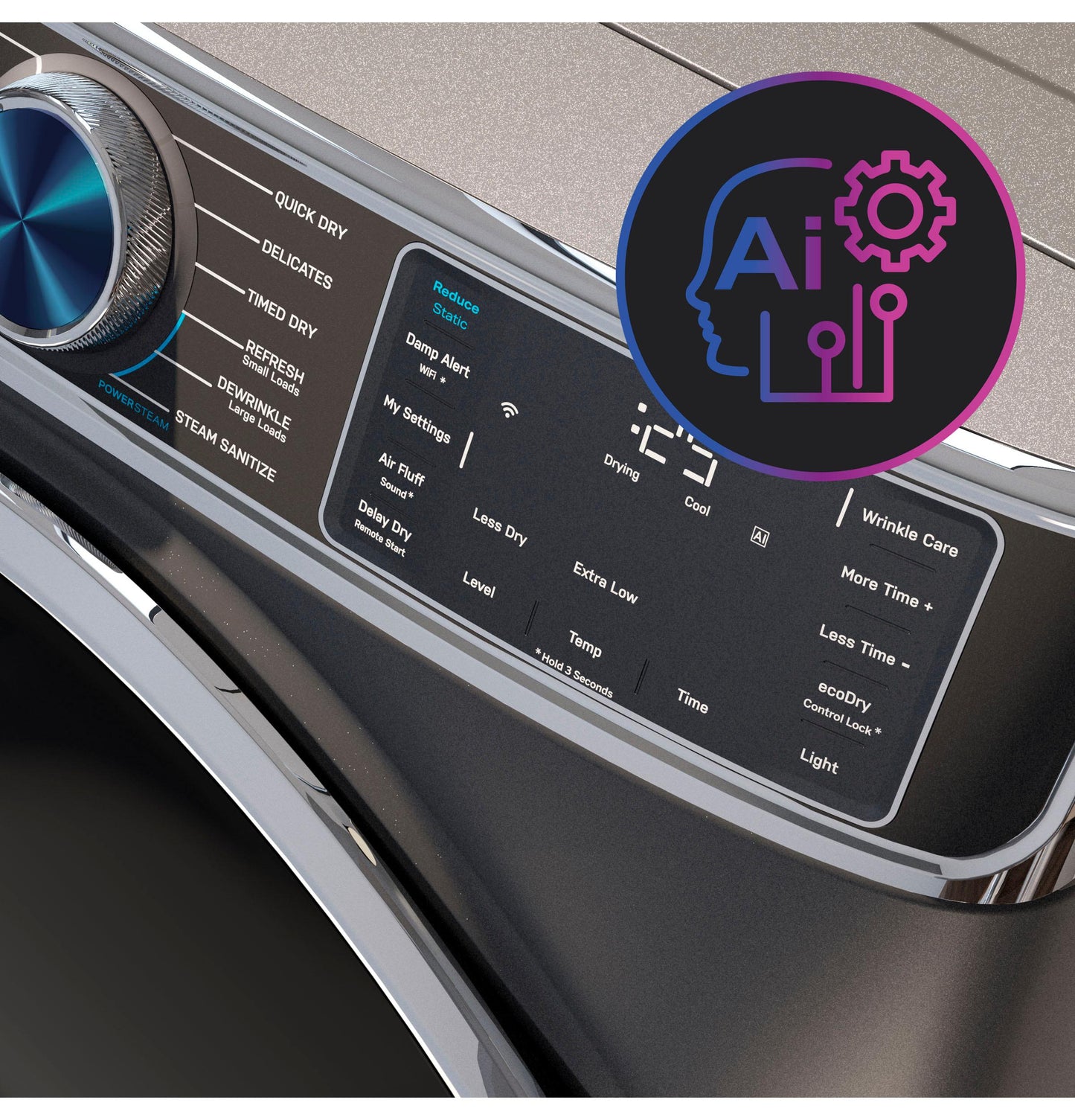 PFD95ESPTDS GE Profile™ ENERGY STAR® 7.8 cu. ft. Capacity Smart Front Load Electric Dryer with Steam and Sanitize Cycle