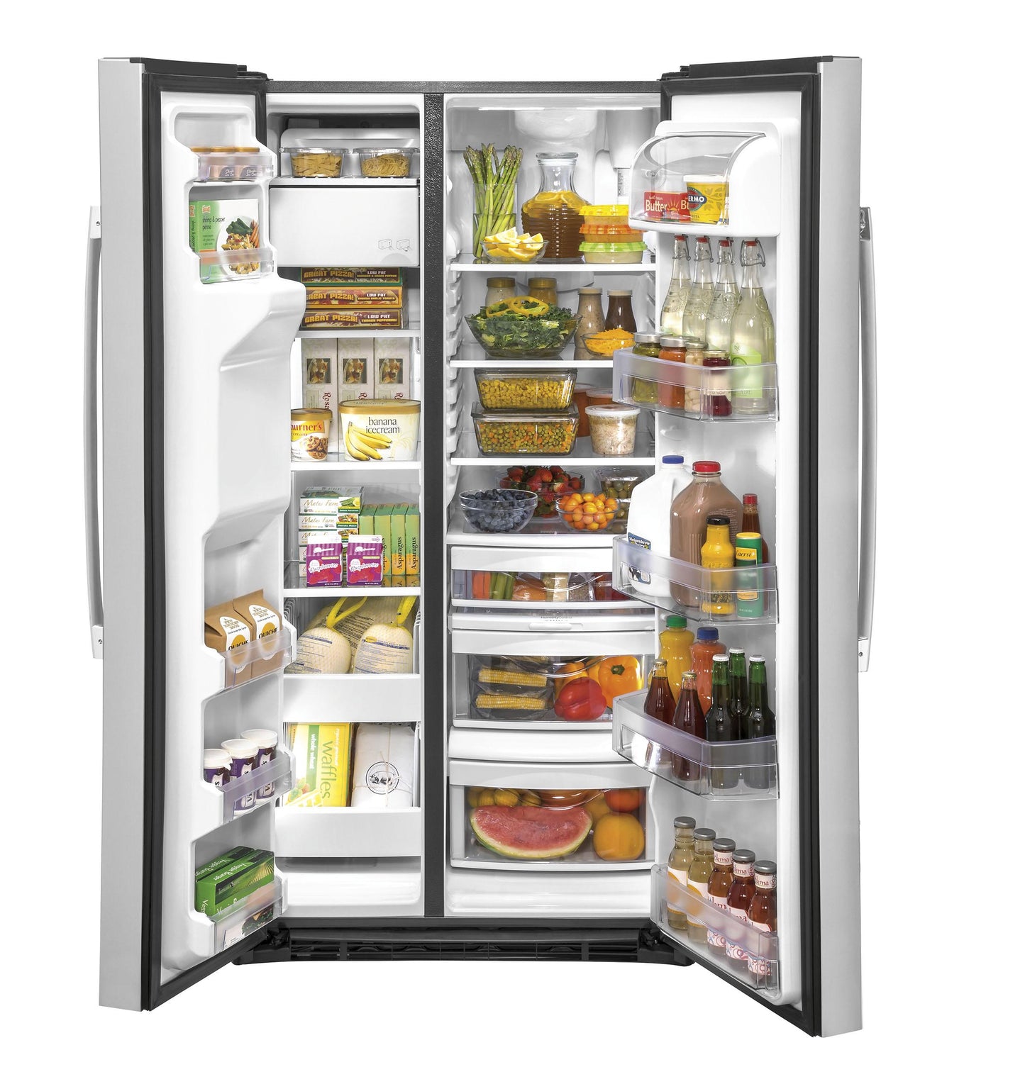 GSS25IYNFS GE 25.1 Cu. Ft. Fingerprint Resistant Side-By-Side Refrigerator