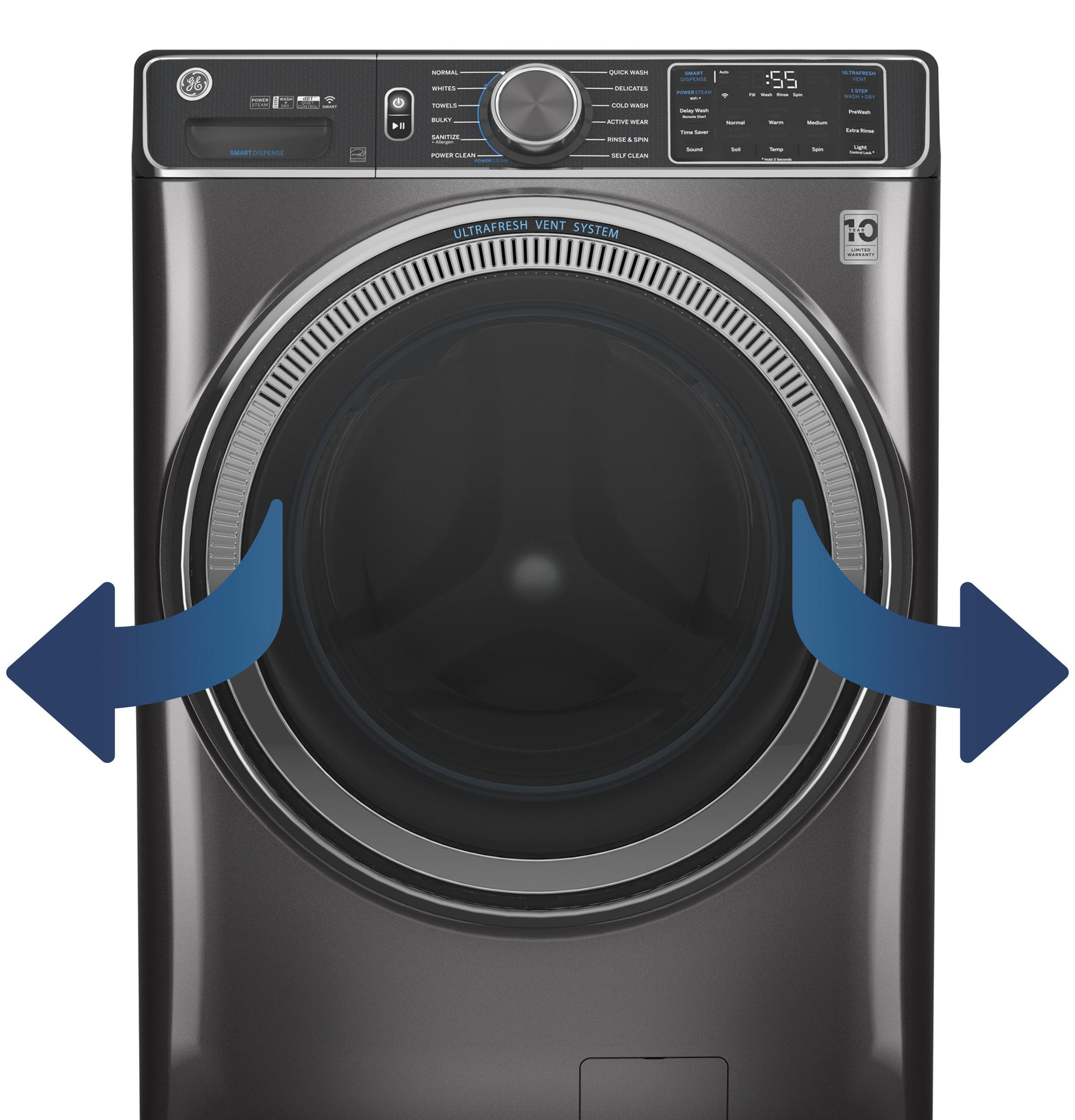 GE® ENERGY STAR® 5.0 cu. ft. Capacity Smart Front Load Steam Washer with SmartDispense™ UltraFresh Vent System with OdorBlock™ and Sanitize Allergen