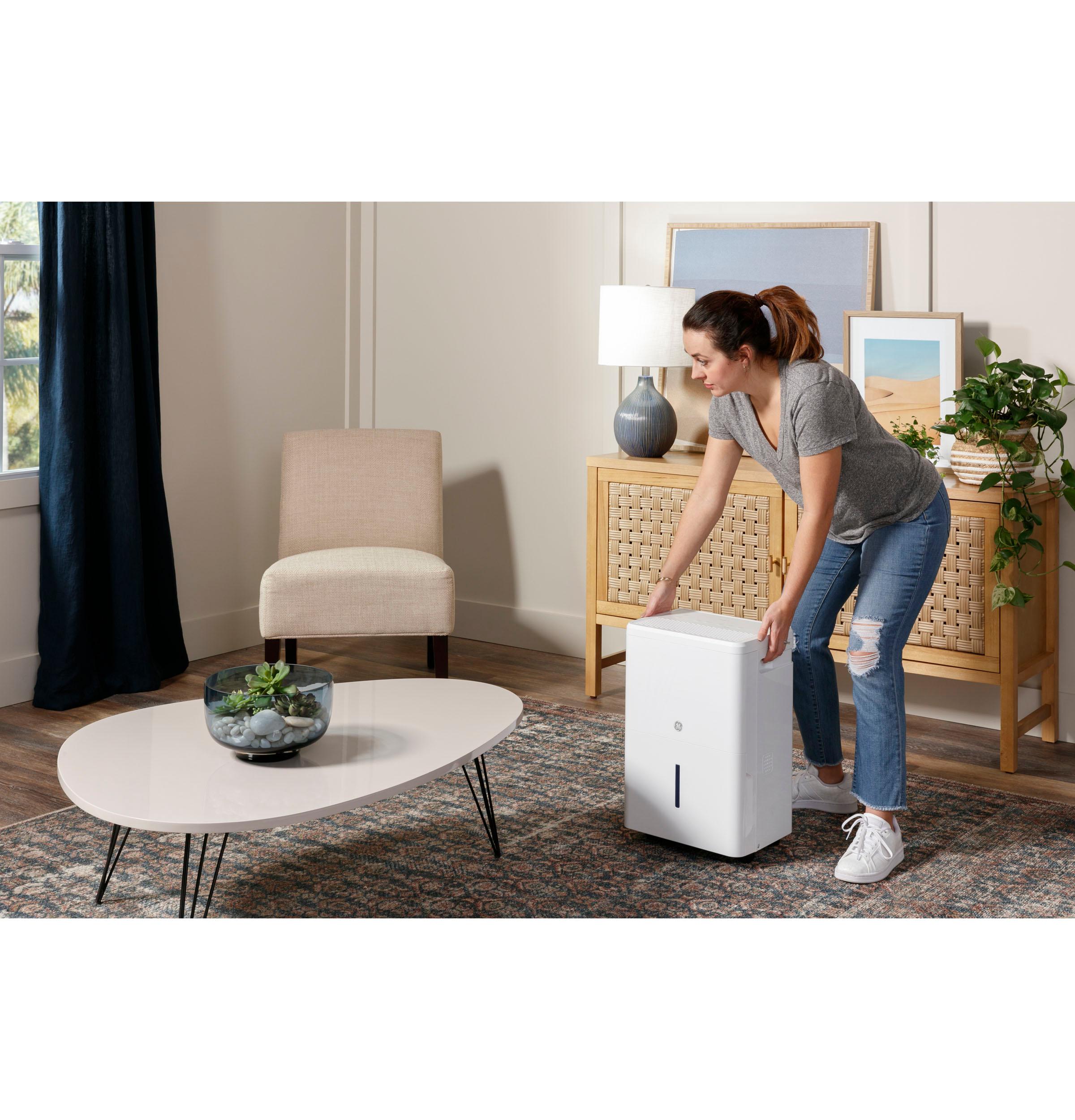 GE® ENERGY STAR® 22 Pint Portable Dehumidifier with Smart Dry for Damp Spaces