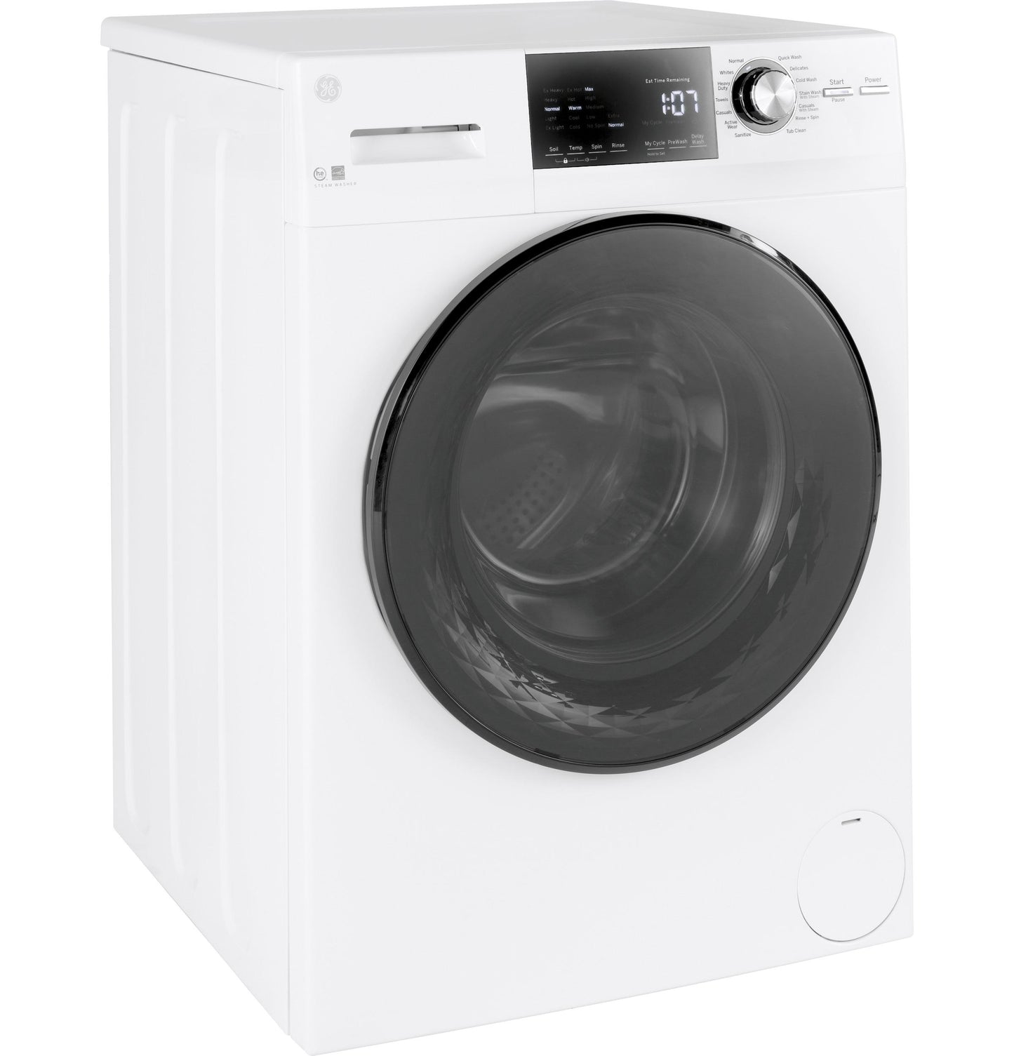 GFW148SSMWW GE® ENERGY STAR® 24" 2.4 Cu. Ft. Front Load Washer with Steam