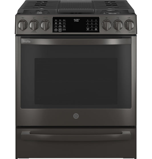 PGS930BPTS GE Profile™ 30" Smart Slide-In Front-Control Gas Range with No Preheat Air Fry