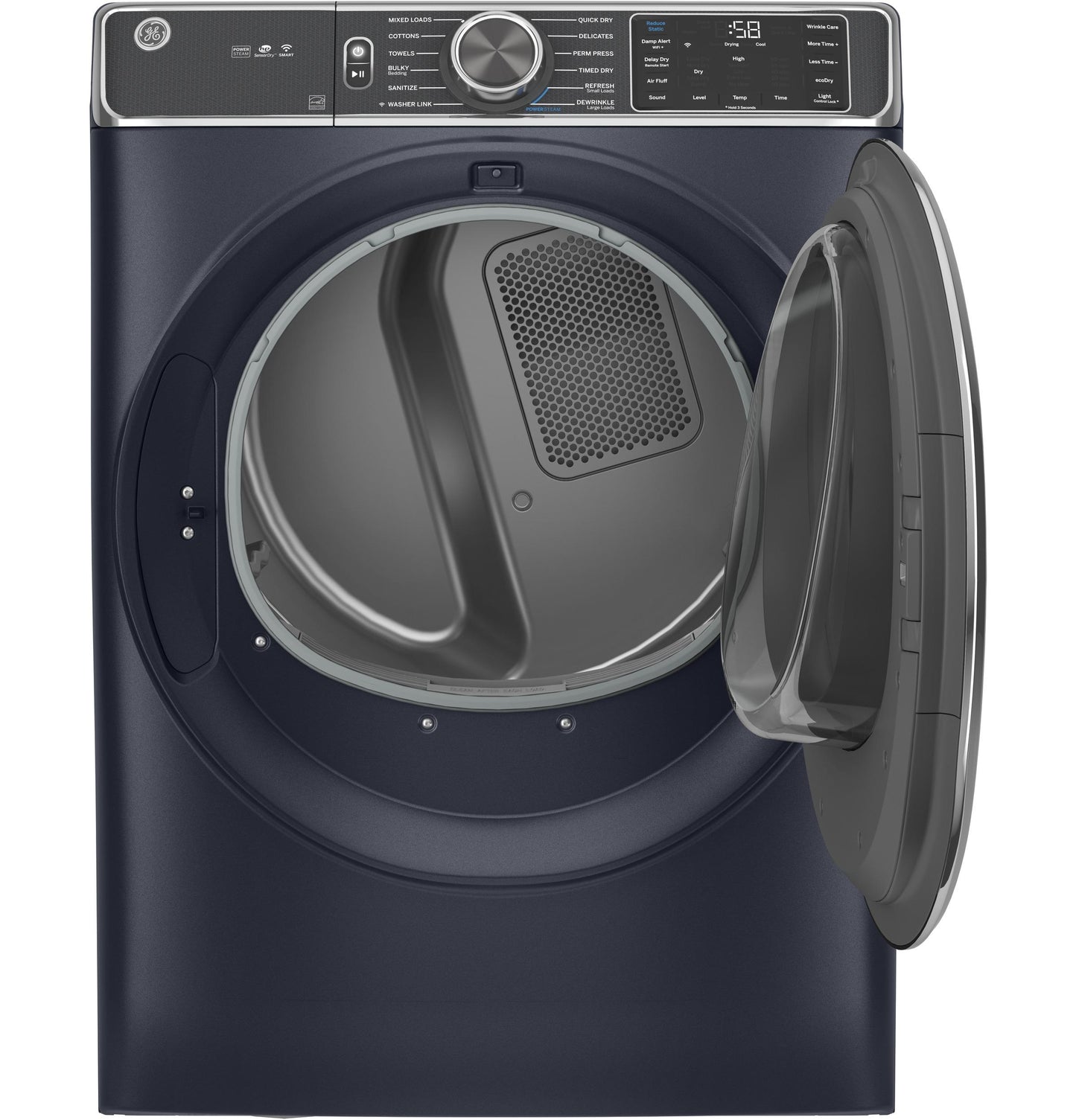 GE® ENERGY STAR® 7.8 cu. ft. Capacity Smart Front Load Electric Dryer with Steam and Sanitize Cycle
