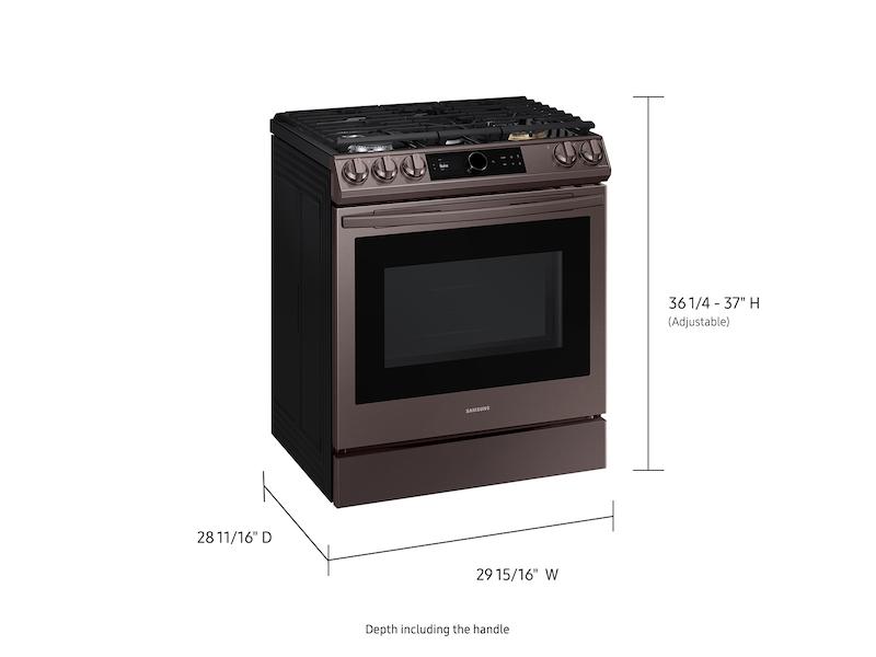 Bespoke Smart Slide-in Gas Range 6.0 cu. ft. with Smart Dial, Air Fry & Wi-Fi in Tuscan Steel