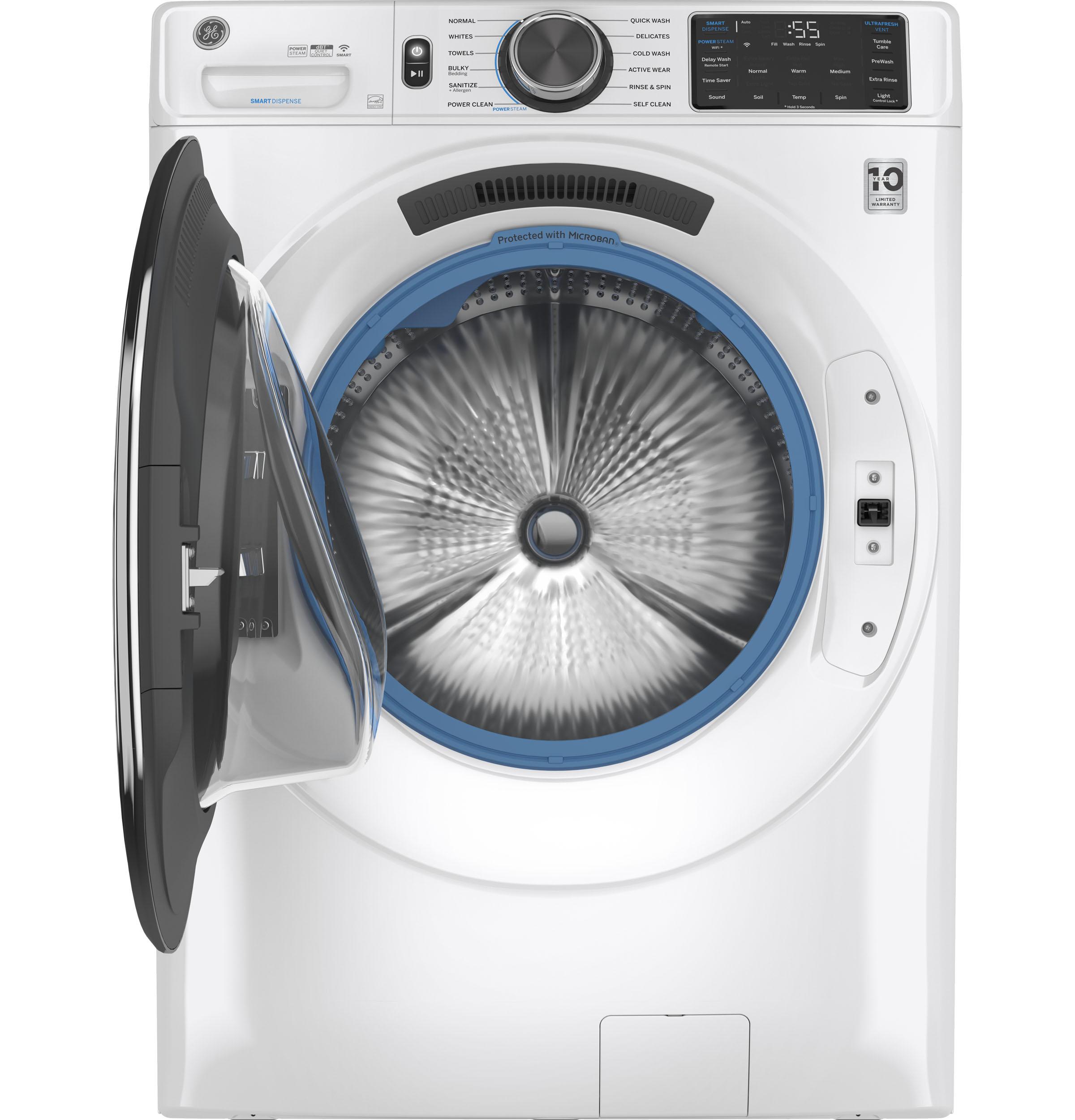 GE® 4.8 cu. ft. Capacity Smart Front Load ENERGY STAR® Steam Washer with SmartDispense™ UltraFresh Vent System with OdorBlock™ and Sanitize + Allergen