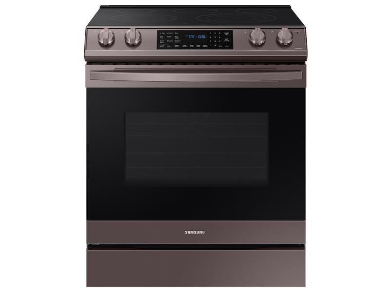 Samsung 6.3 Cu. ft. Slide-in Electric Range with Smart Dial & Air Fry, Black Stainless Steel - NE63T8711SG