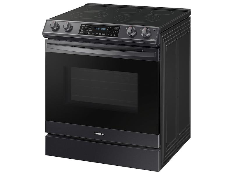 Samsung 6.3 cu. ft. Smart Slide-in Electric Range with Air Fry in Black Stainless Steel