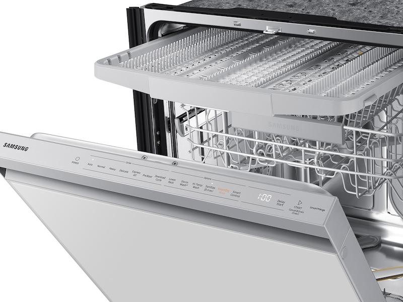 Samsung DW80BB707012AA Bespoke AutoRelease Smart 42dBA Dishwasher with StormWash+™ and Smart Dry in White Glass
