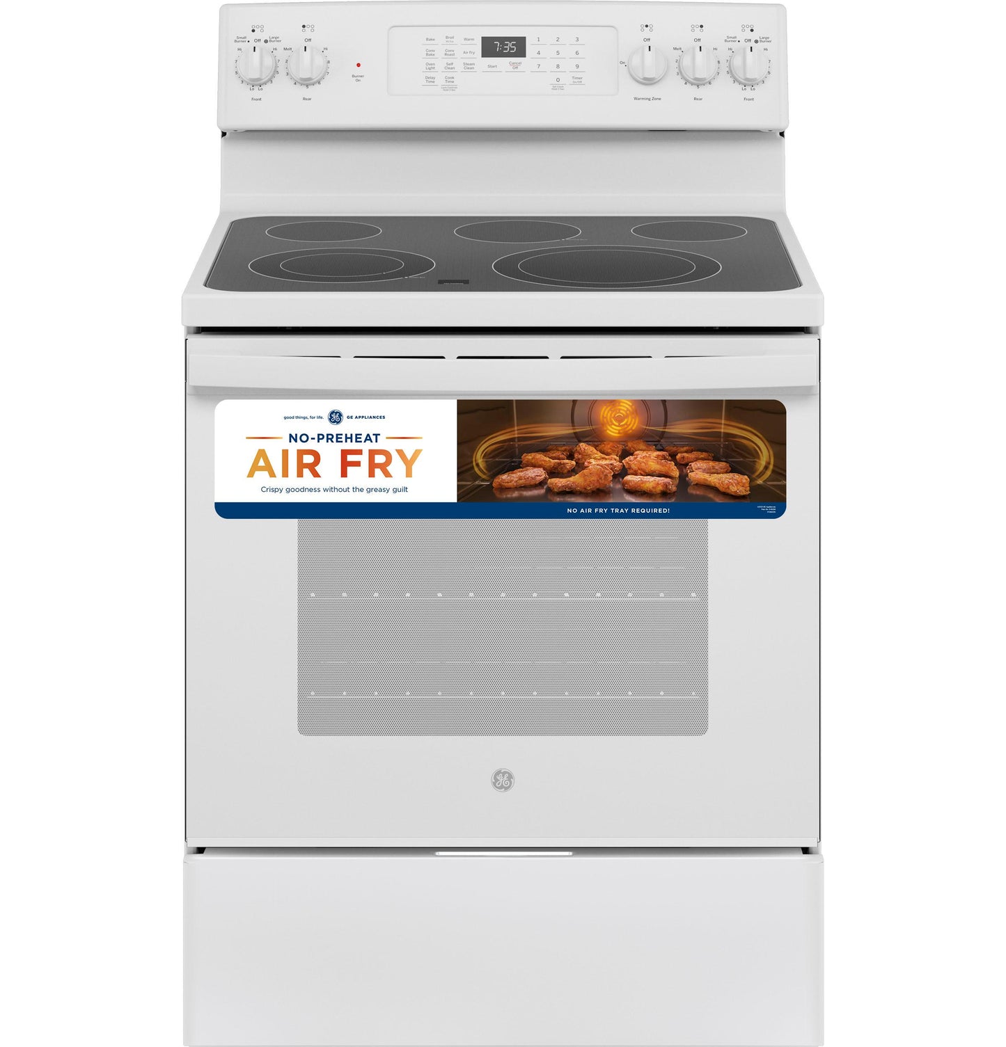 GE® 30" Free-Standing Electric Convection Range with No Preheat Air Fry