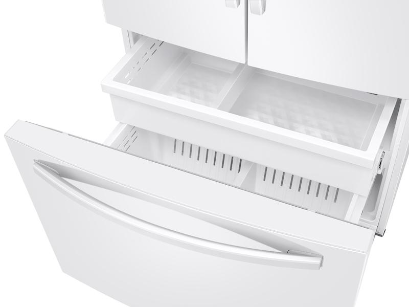 27 cu. ft. Large Capacity 3-Door French Door Refrigerator with External Water & Ice Dispenser in White