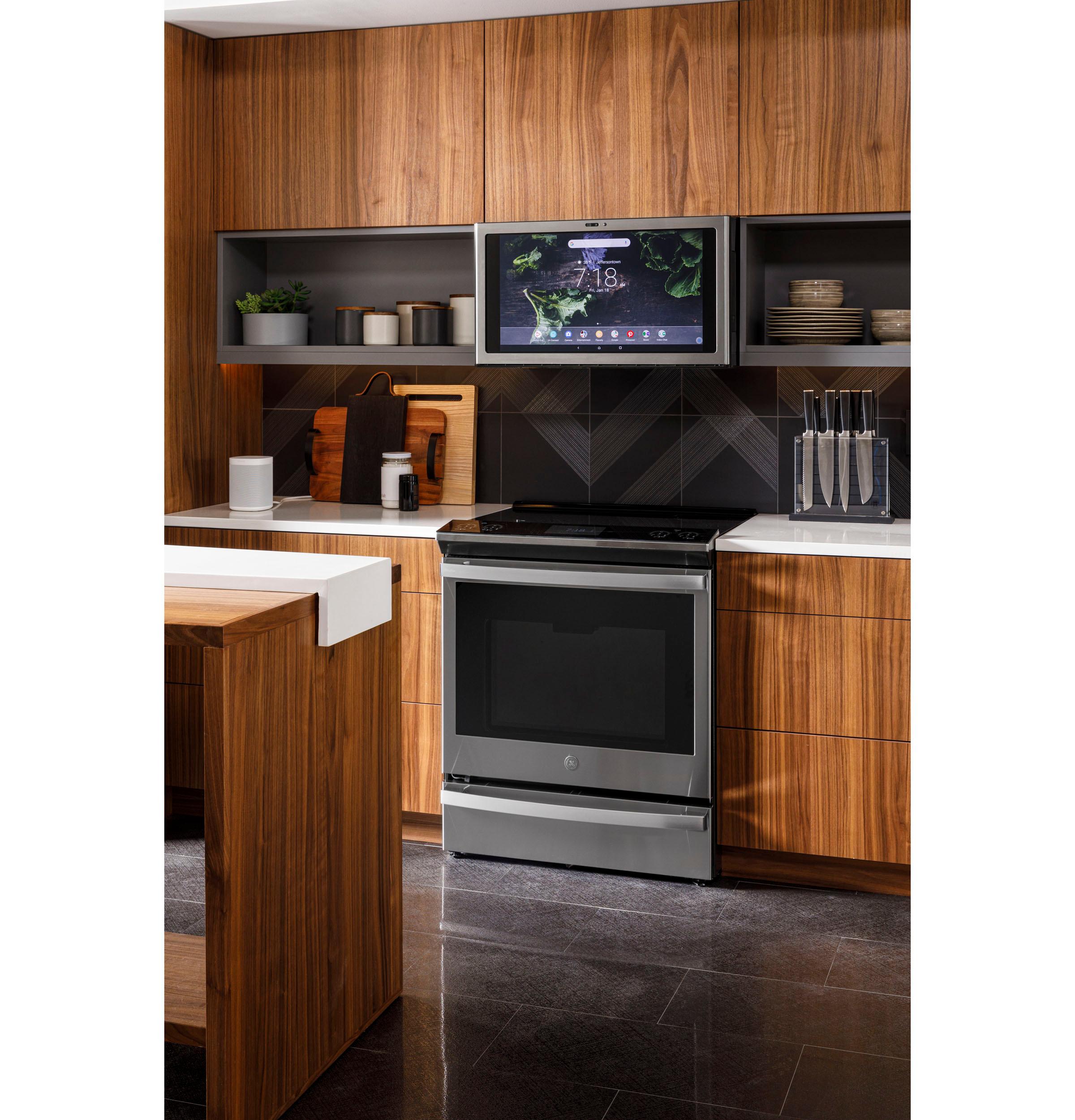 PHS93XYPFS GE Profile™ 30" Smart Slide-In Front-Control Induction Fingerprint Resistant Range with In Oven Camera