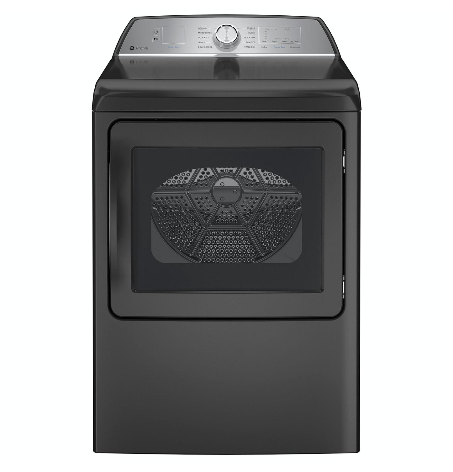 PTD60EBPRDG GE Profile™ ENERGY STAR® 7.4 cu. ft. Capacity aluminized alloy drum Electric Dryer with Sanitize Cycle and Sensor Dry