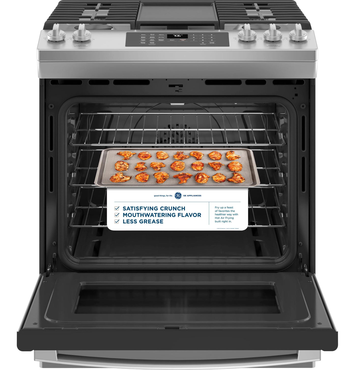 JGS760SPSS GE® 30" Slide-In Front-Control Convection Gas Range with No Preheat Air Fry