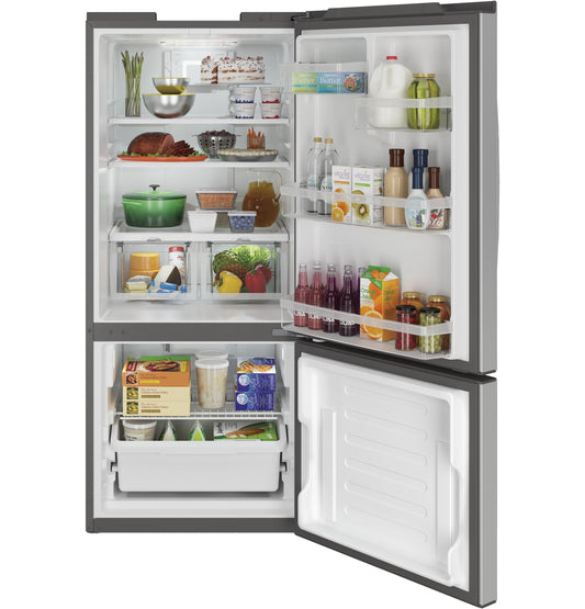 GBE21DYKFS GE® ENERGY STAR® 20.9 Cu. Ft. Bottom-Freezer Refrigerator