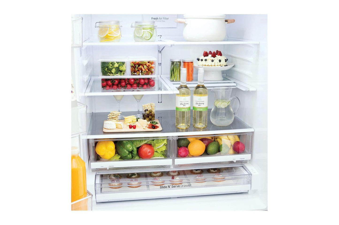 Lg LMXS28626S 28 cu. ft. 4-Door French Door, Standard Depth, Ice & Water, Double Freezer, Stainless Steel