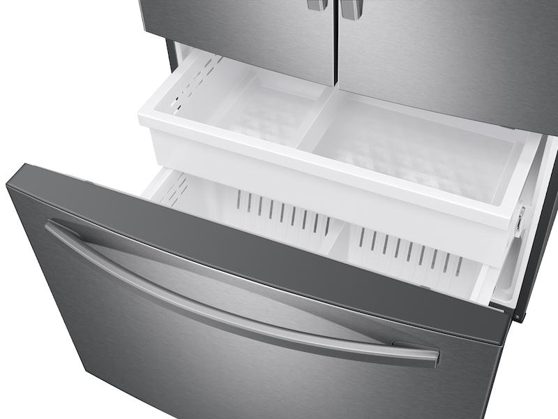 27 cu. ft. Large Capacity 3-Door French Door Refrigerator with External Water & Ice Dispenser in Stainless Steel