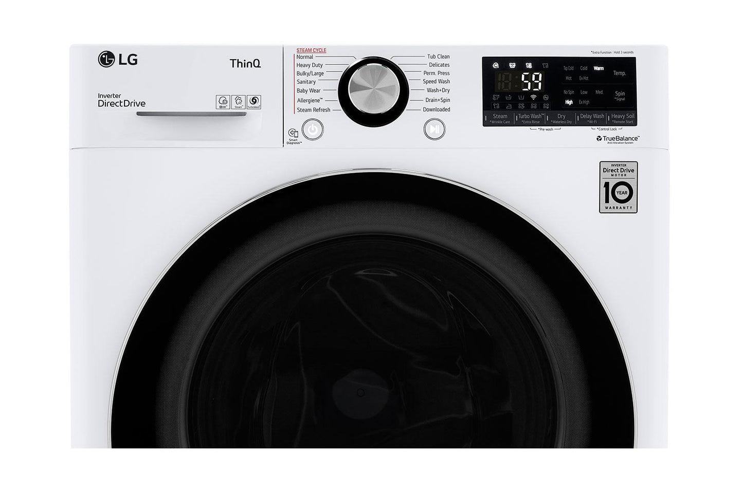 Lg WM3555HWA 2.4 cu. ft. Smart Wi-Fi Enabled Compact Front Load All-In-One Washer/Dryer Combo with Built-In Intelligence