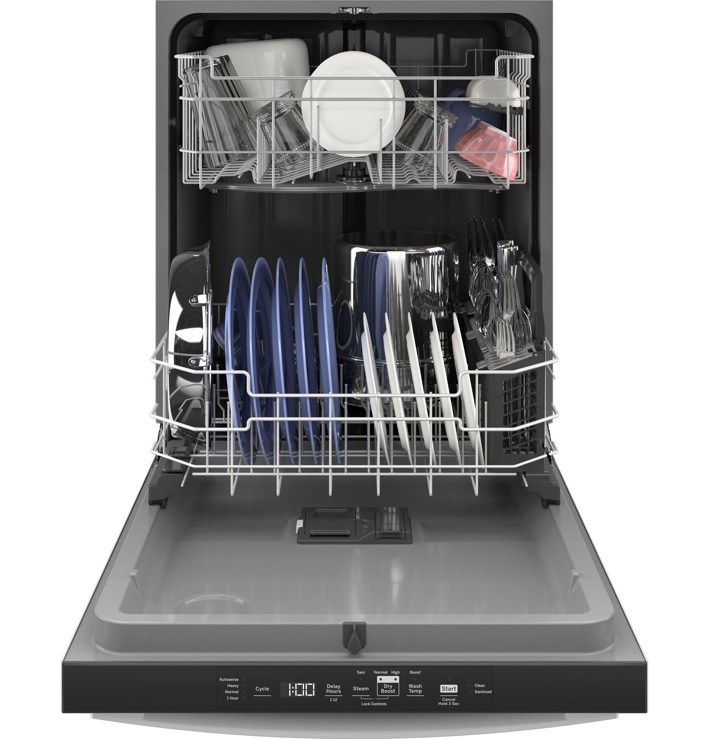 GDT550PGRWW GE® ENERGY STAR® Top Control with Plastic Interior Dishwasher with Sanitize Cycle & Dry Boost