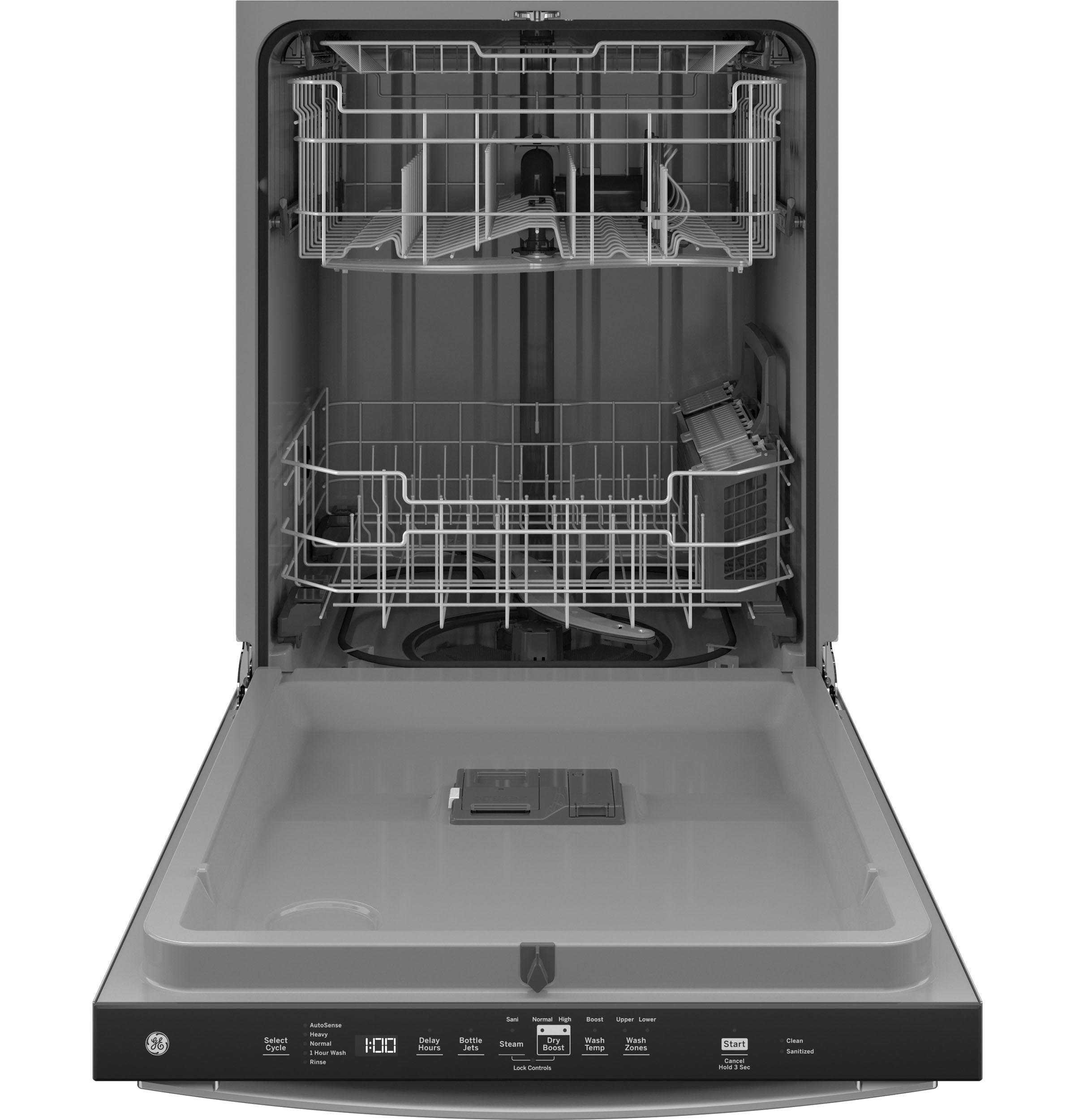 GE® ENERGY STAR® Top Control with Plastic Interior Dishwasher with Sanitize Cycle