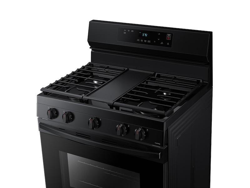 Samsung NX60A6111SB 6.0 cu. ft. Smart Freestanding Gas Range with Integrated Griddle in Black