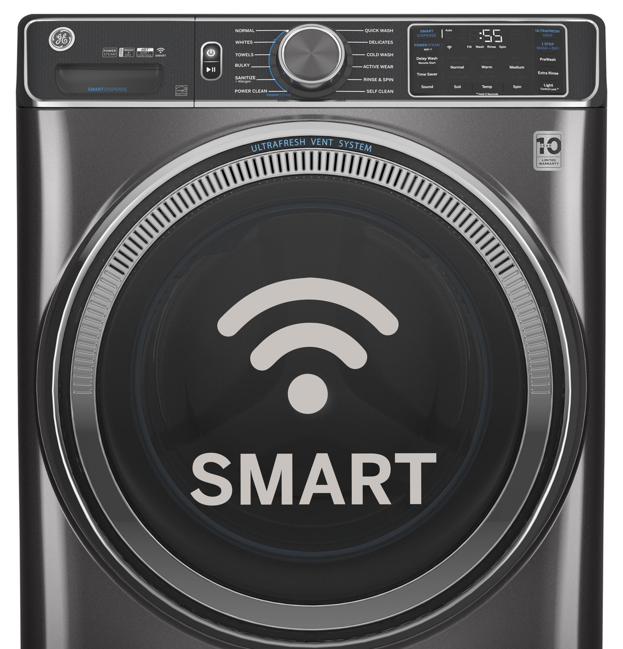 GE® ENERGY STAR® 5.0 cu. ft. Capacity Smart Front Load Steam Washer with SmartDispense™ UltraFresh Vent System with OdorBlock™ and Sanitize Allergen