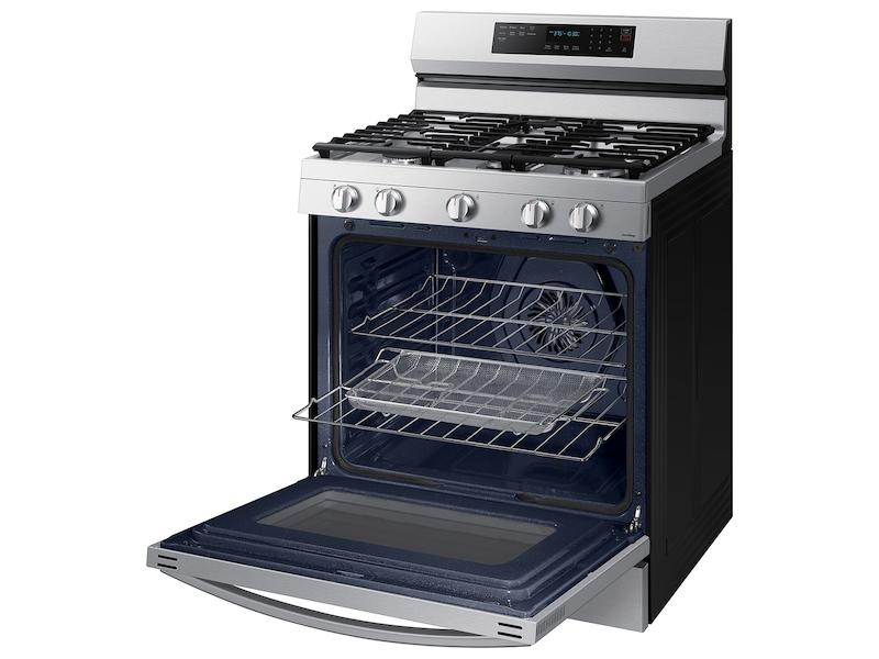Samsung NX60A6711SS 6.0 cu. ft. Smart Freestanding Gas Range with No-Preheat Air Fry, Convection+ & Stainless Cooktop in Stainless Steel