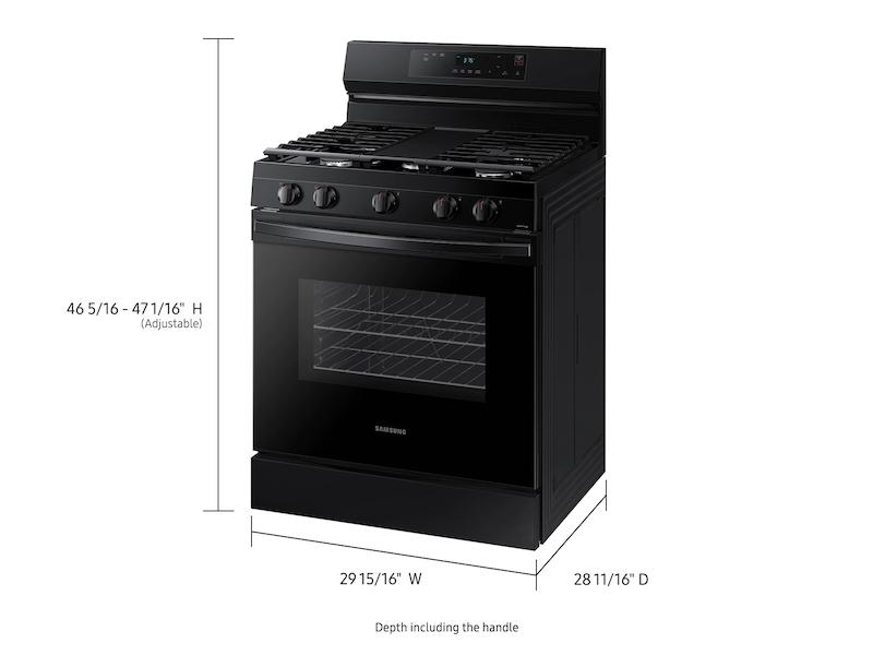 Samsung NX60A6111SB 6.0 cu. ft. Smart Freestanding Gas Range with Integrated Griddle in Black