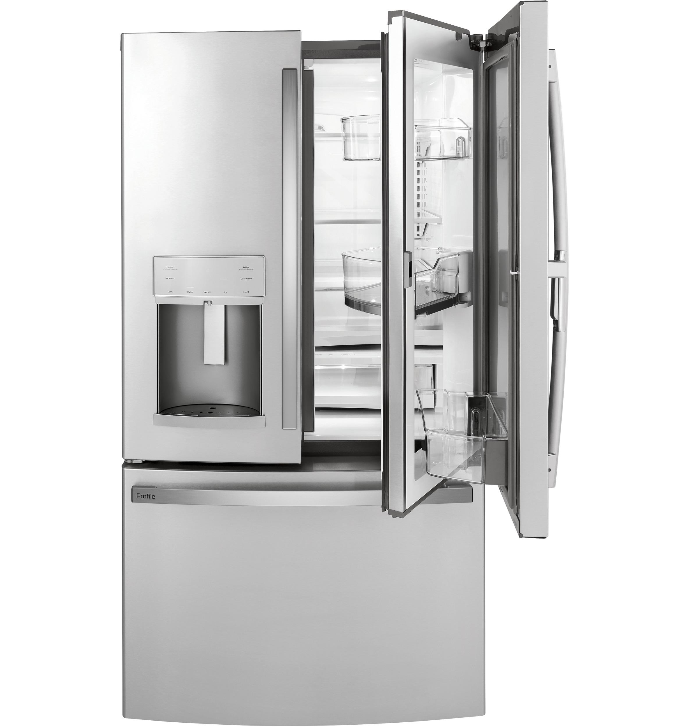 PYD22KYNFS GE Profile™ 22.1 Cu. Ft. Counter-Depth Fingerprint Resistant French-Door Refrigerator with Door In Door and Hands-Free AutoFill