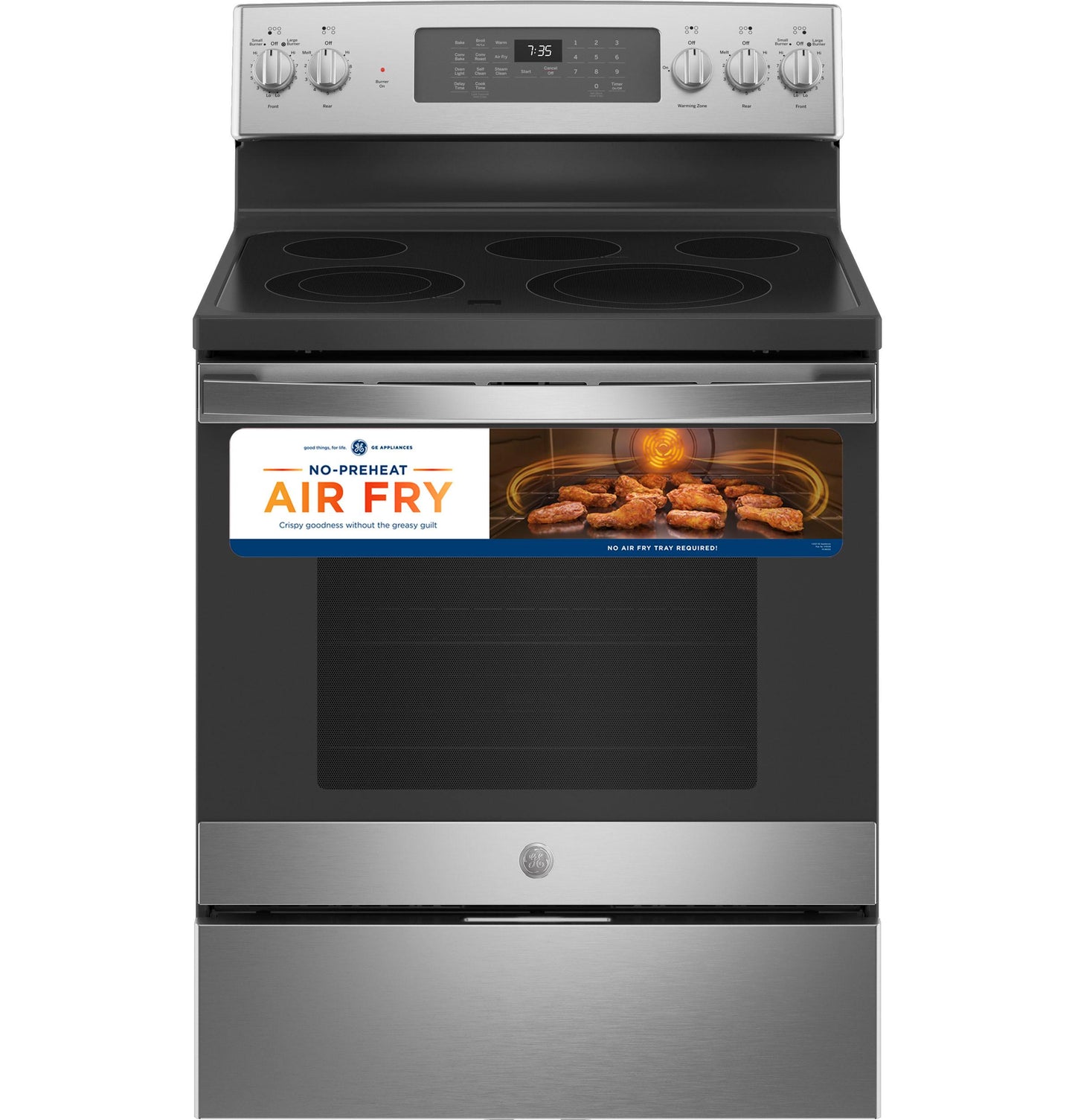 GE® 30" Free-Standing Electric Convection Range with No Preheat Air Fry