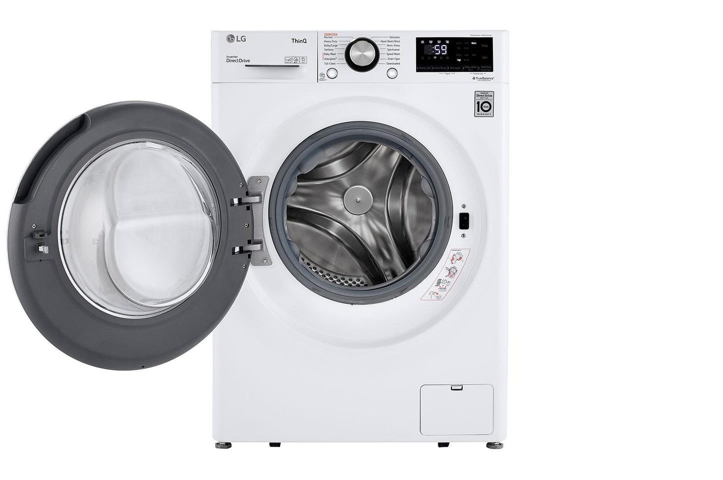 Lg WM1455HWA 2.4 cu. ft. Smart Wi-Fi Enabled Compact Front Load Washer with Built-In Intelligence