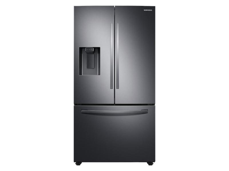 27 cu. ft. Large Capacity 3-Door French Door Refrigerator with External Water & Ice Dispenser in Black Stainless Steel