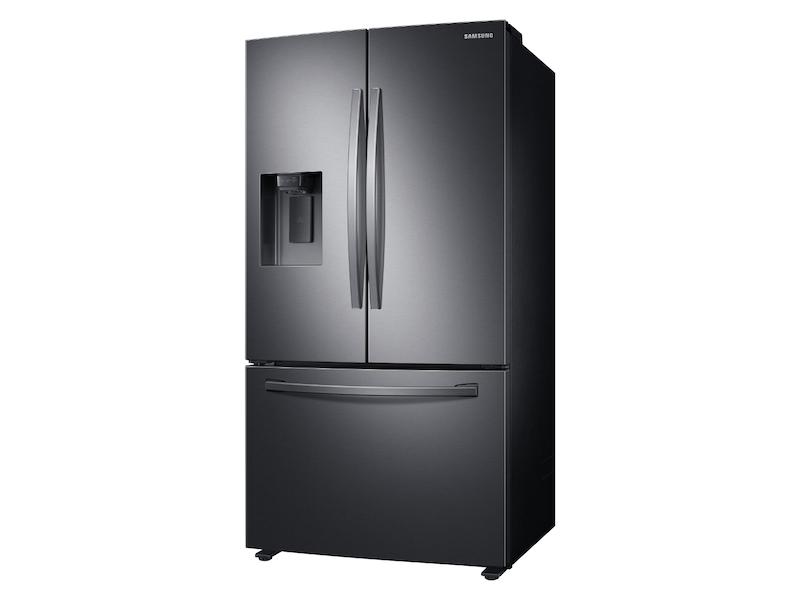27 cu. ft. Large Capacity 3-Door French Door Refrigerator with External Water & Ice Dispenser in Black Stainless Steel