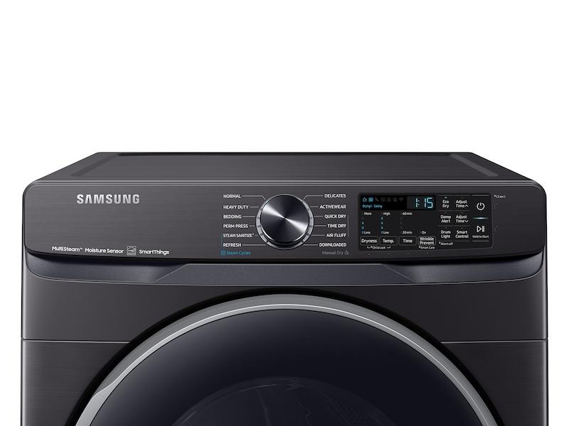 Samsung 7.5 cu. ft. Smart Gas Dryer with Steam Sanitize  in Brushed Black