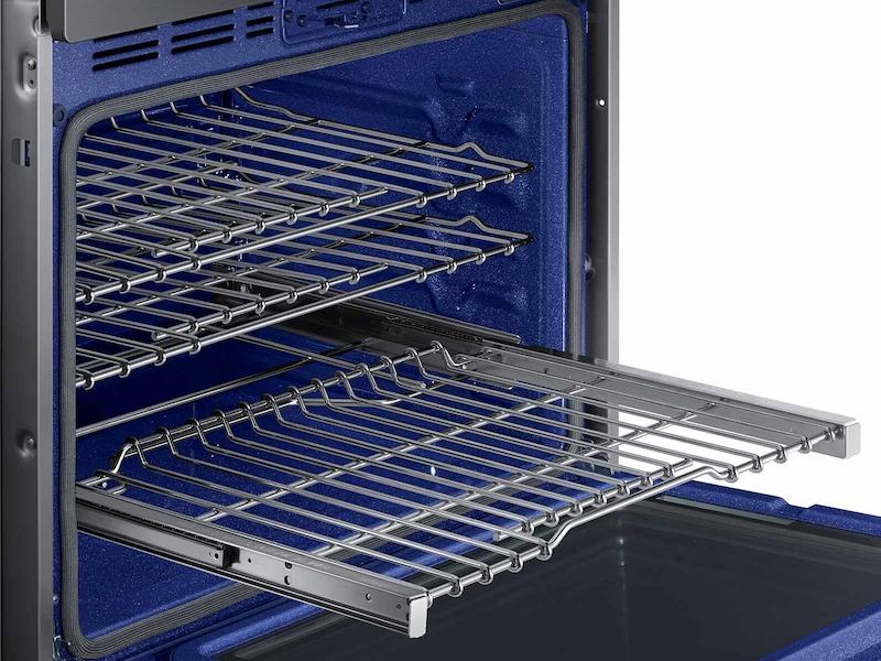 Samsung 30" Smart Microwave Combination Wall Oven with Steam Cook in Black Stainless Steel