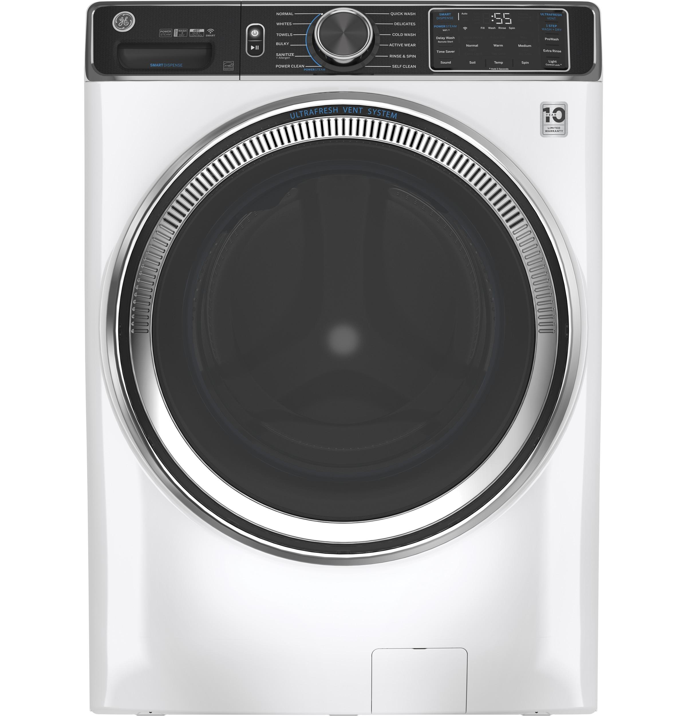 GE® ENERGY STAR® 5.0 cu. ft. Capacity Smart Front Load Steam Washer with SmartDispense™ UltraFresh Vent System with OdorBlock™ and Sanitize   Allergen