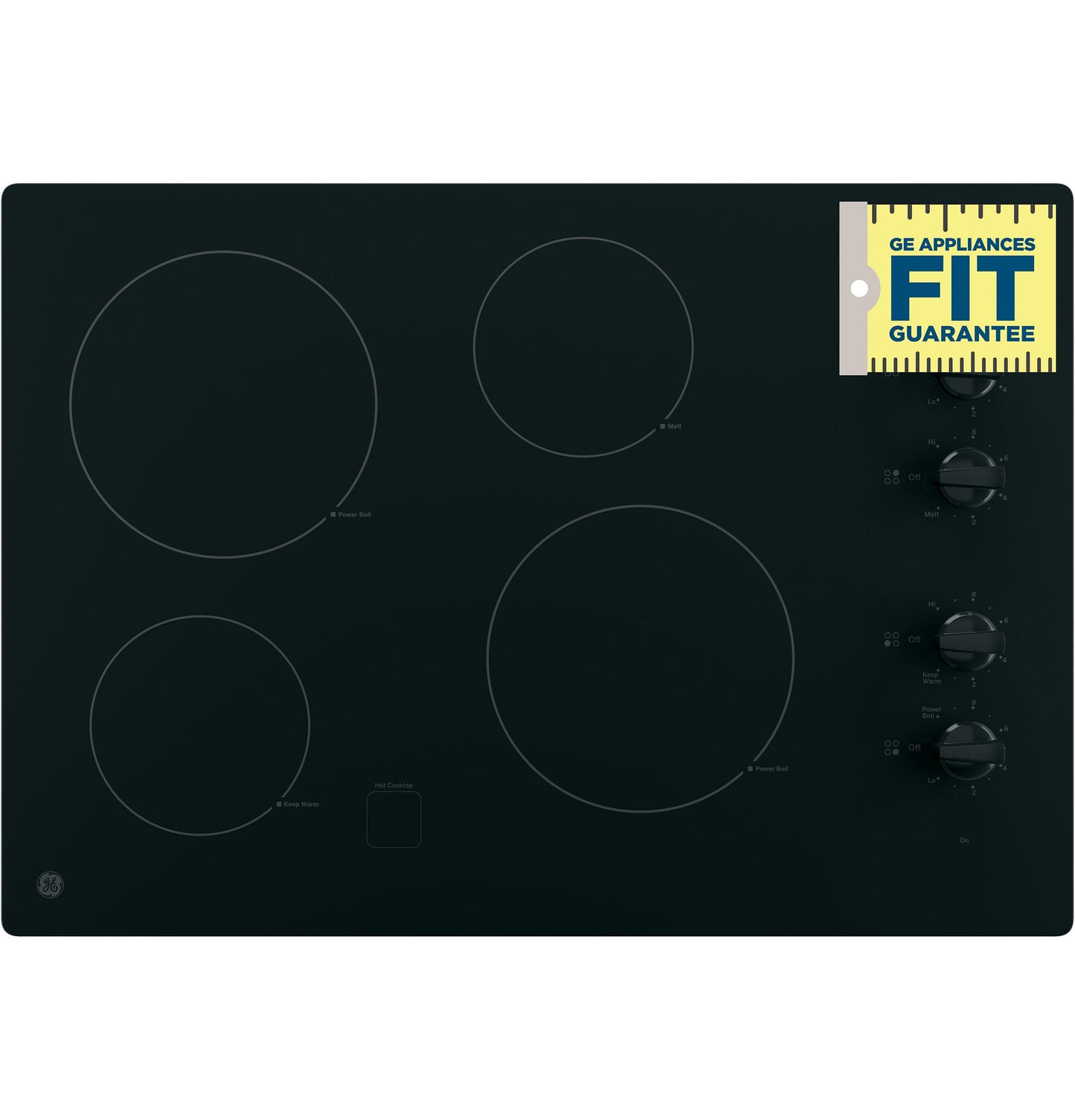 JP3030DJBB GE® 30" Built-In Knob Control Electric Cooktop