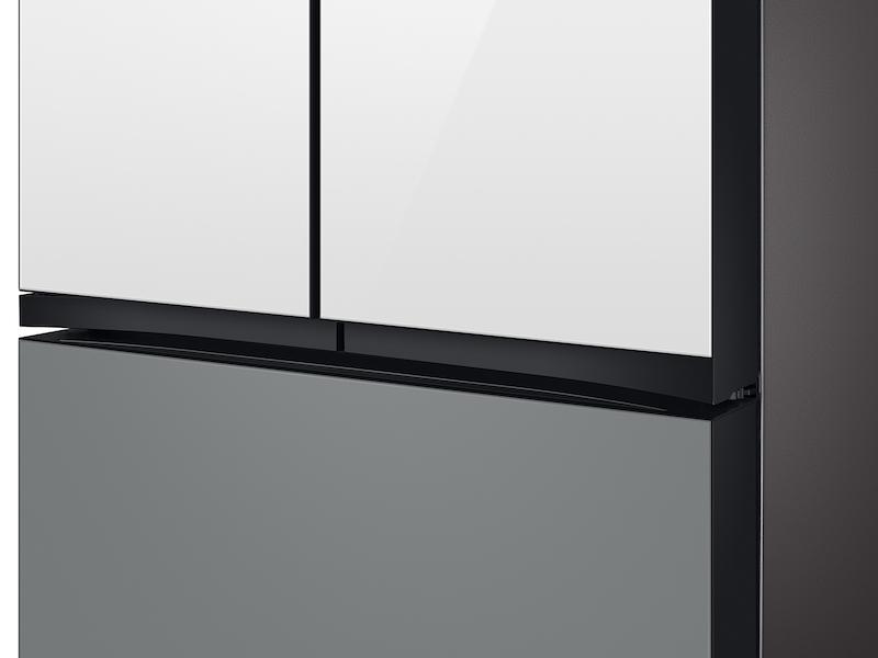 Samsung RF30BB69006MAA Bespoke 3-Door French Door Refrigerator (30 cu. ft.) - with Top Left and Family Hub™ Panel in White Glass - and Matte Grey Glass Bottom Door Panel