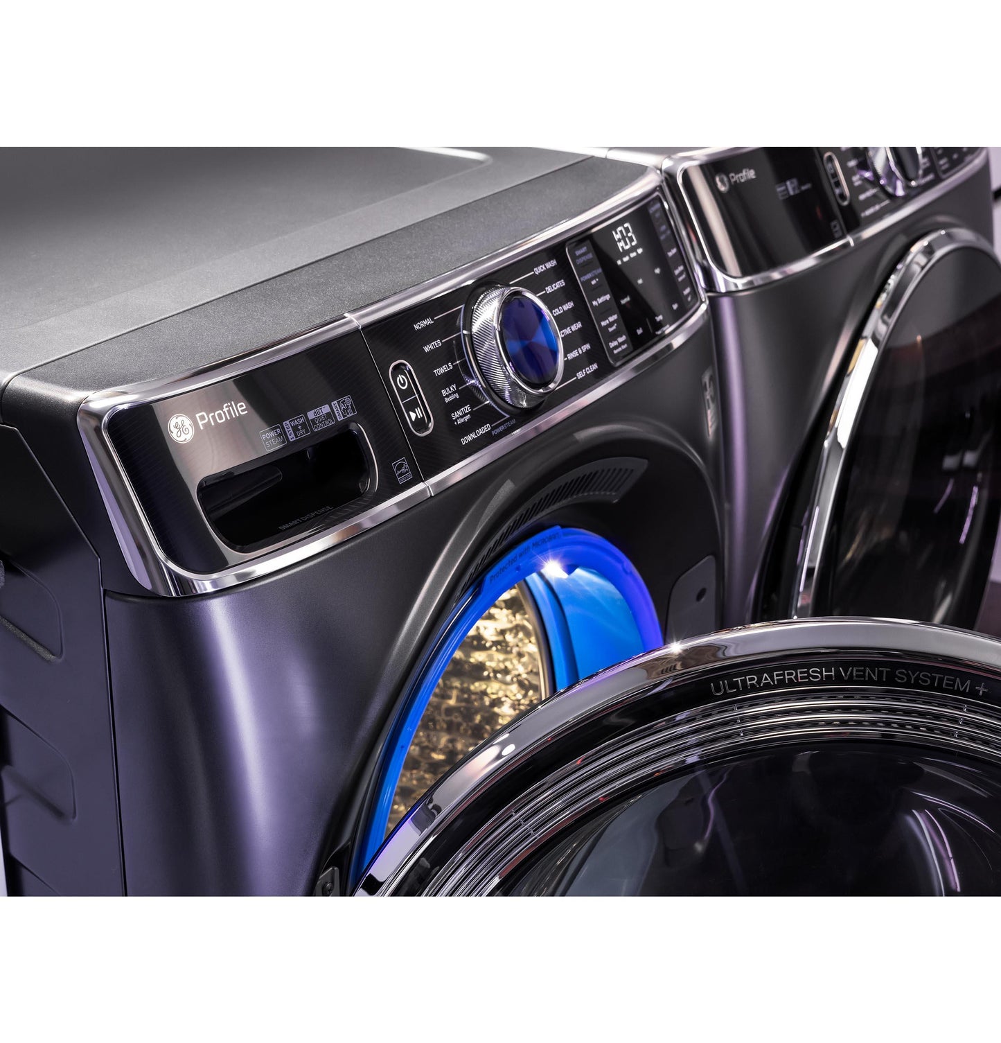 GE Profile™ 5.3 cu. ft. Capacity Smart Front Load ENERGY STAR® Steam Washer with Adaptive SmartDispense™ UltraFresh Vent System Plus™ with OdorBlock™