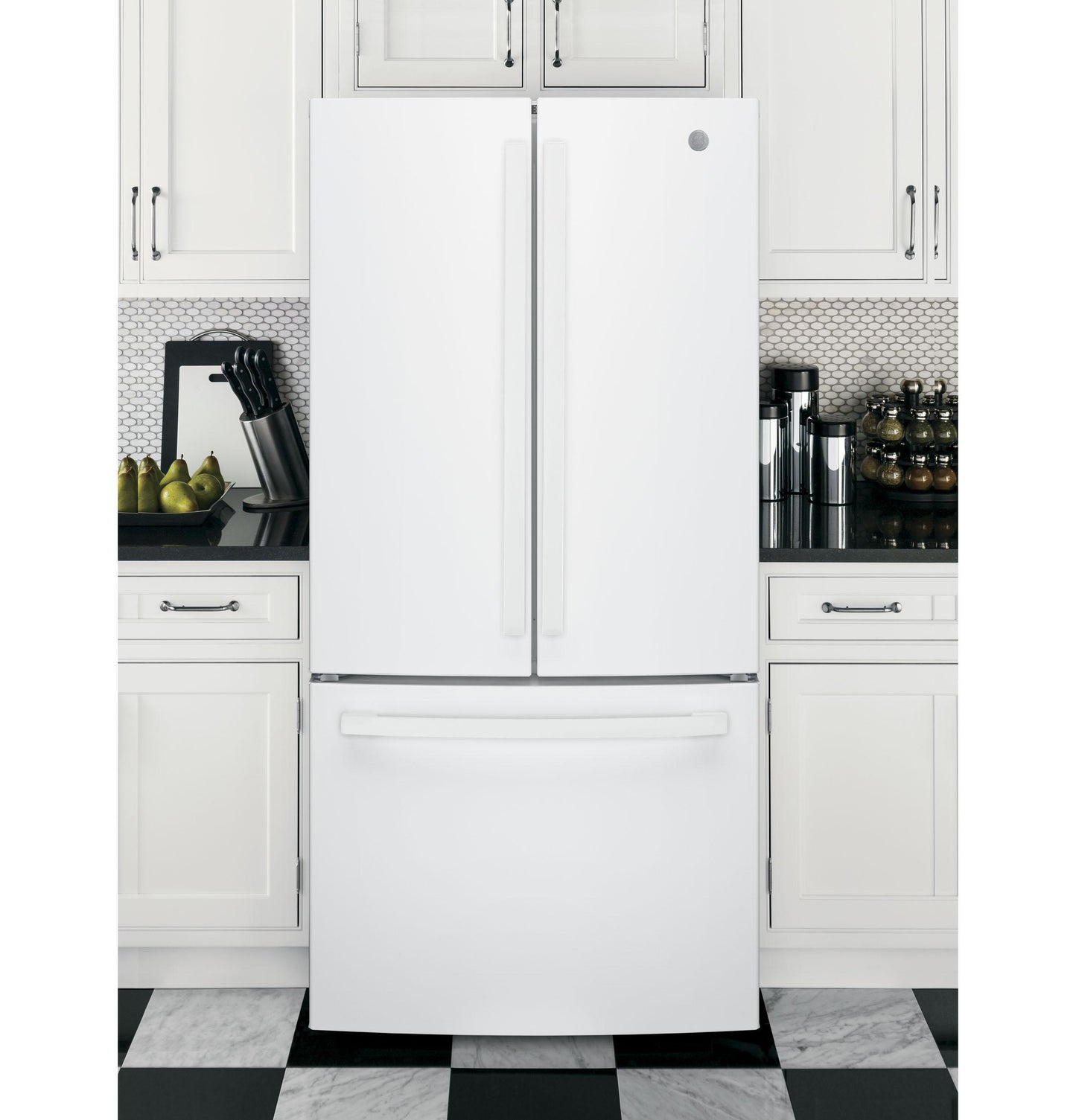 GWE19JGLWW GE® ENERGY STAR® 18.6 Cu. Ft. Counter-Depth French-Door Refrigerator