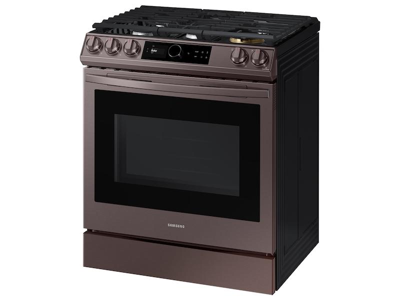 Bespoke Smart Slide-in Gas Range 6.0 cu. ft. with Smart Dial, Air Fry & Wi-Fi in Tuscan Steel