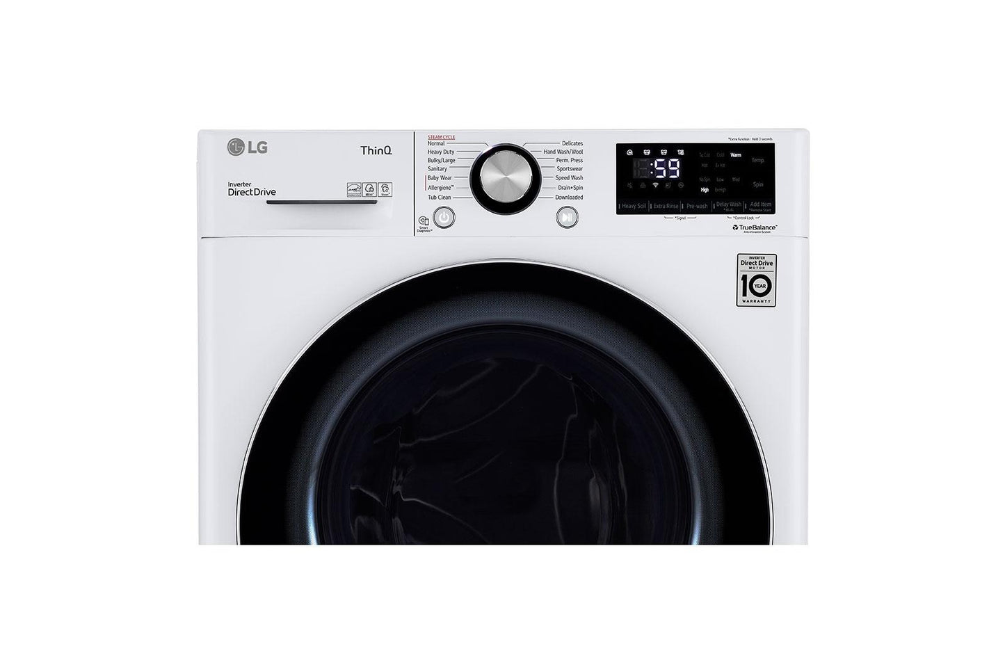 Lg WM1455HWA 2.4 cu. ft. Smart Wi-Fi Enabled Compact Front Load Washer with Built-In Intelligence