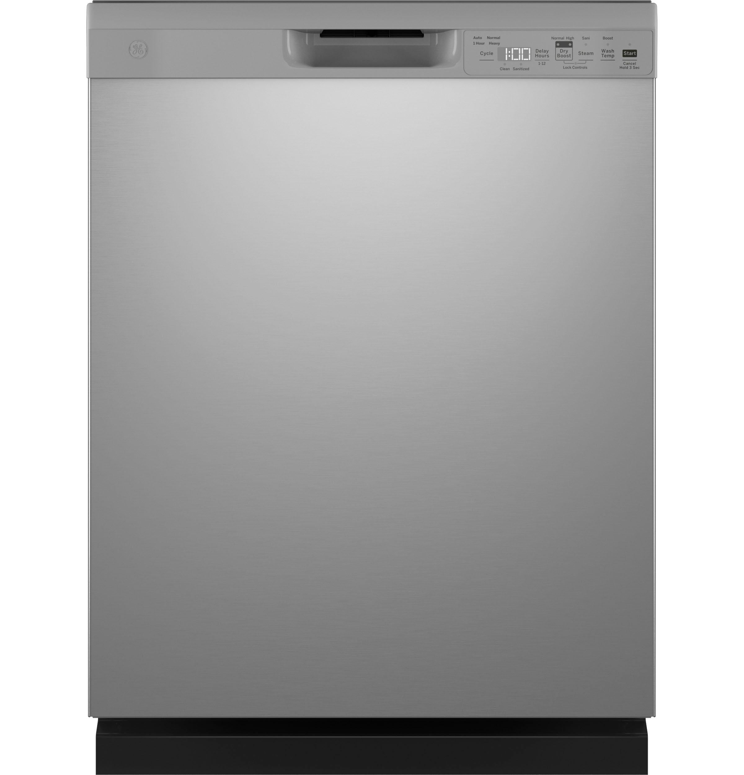 GE® ENERGY STAR® Front Control with Plastic Interior Dishwasher with Sanitize Cycle