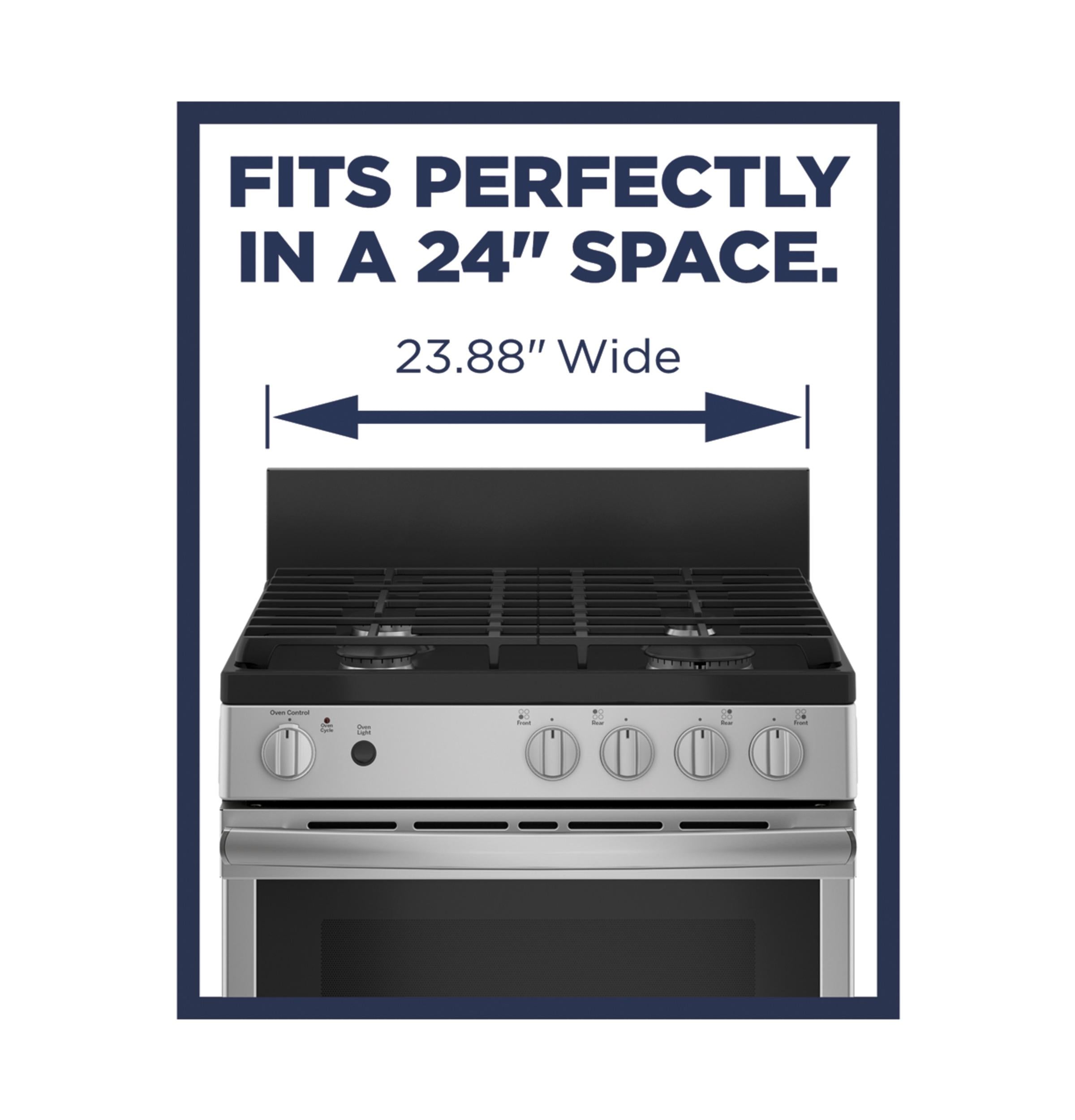 JGAS640RMSS GE® 24" Steam Clean Free-Standing/Slide-in Gas Range
