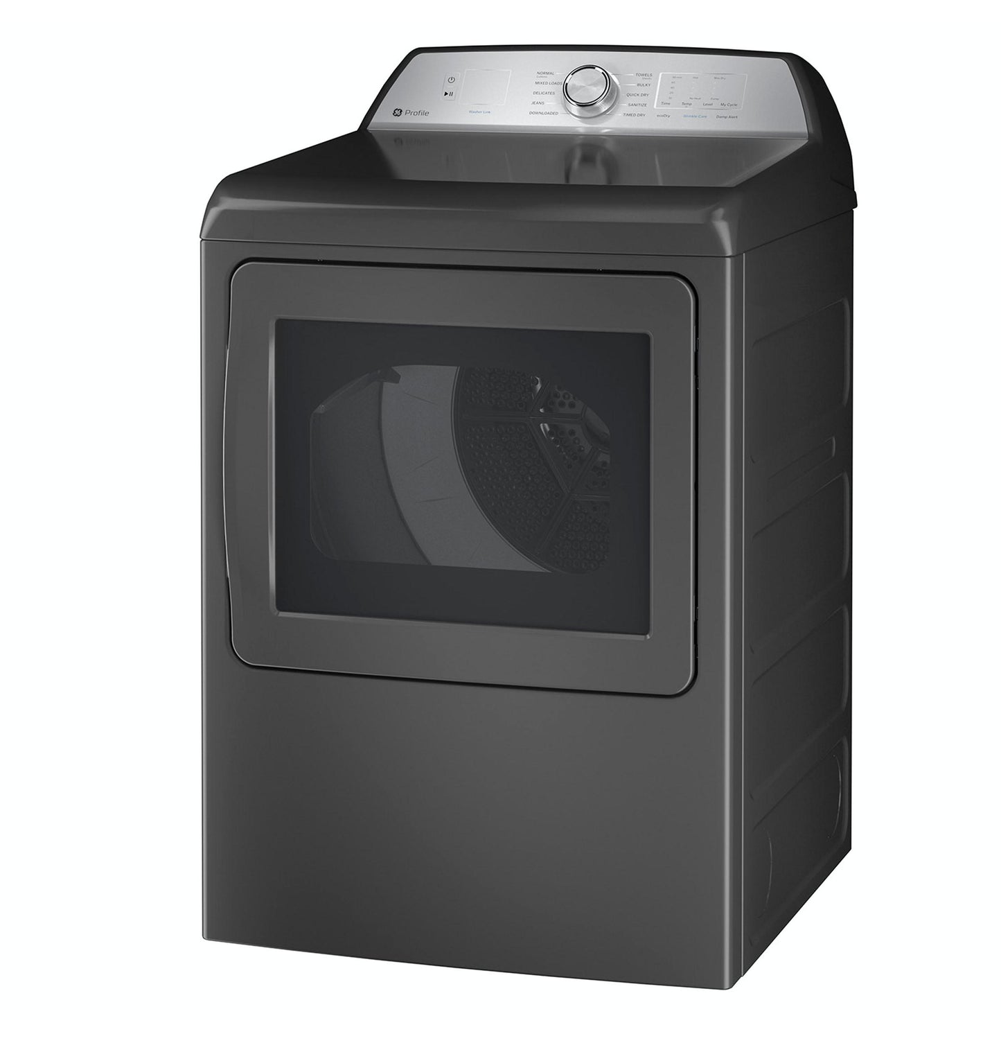 PTD60EBPRDG GE Profile™ ENERGY STAR® 7.4 cu. ft. Capacity aluminized alloy drum Electric Dryer with Sanitize Cycle and Sensor Dry