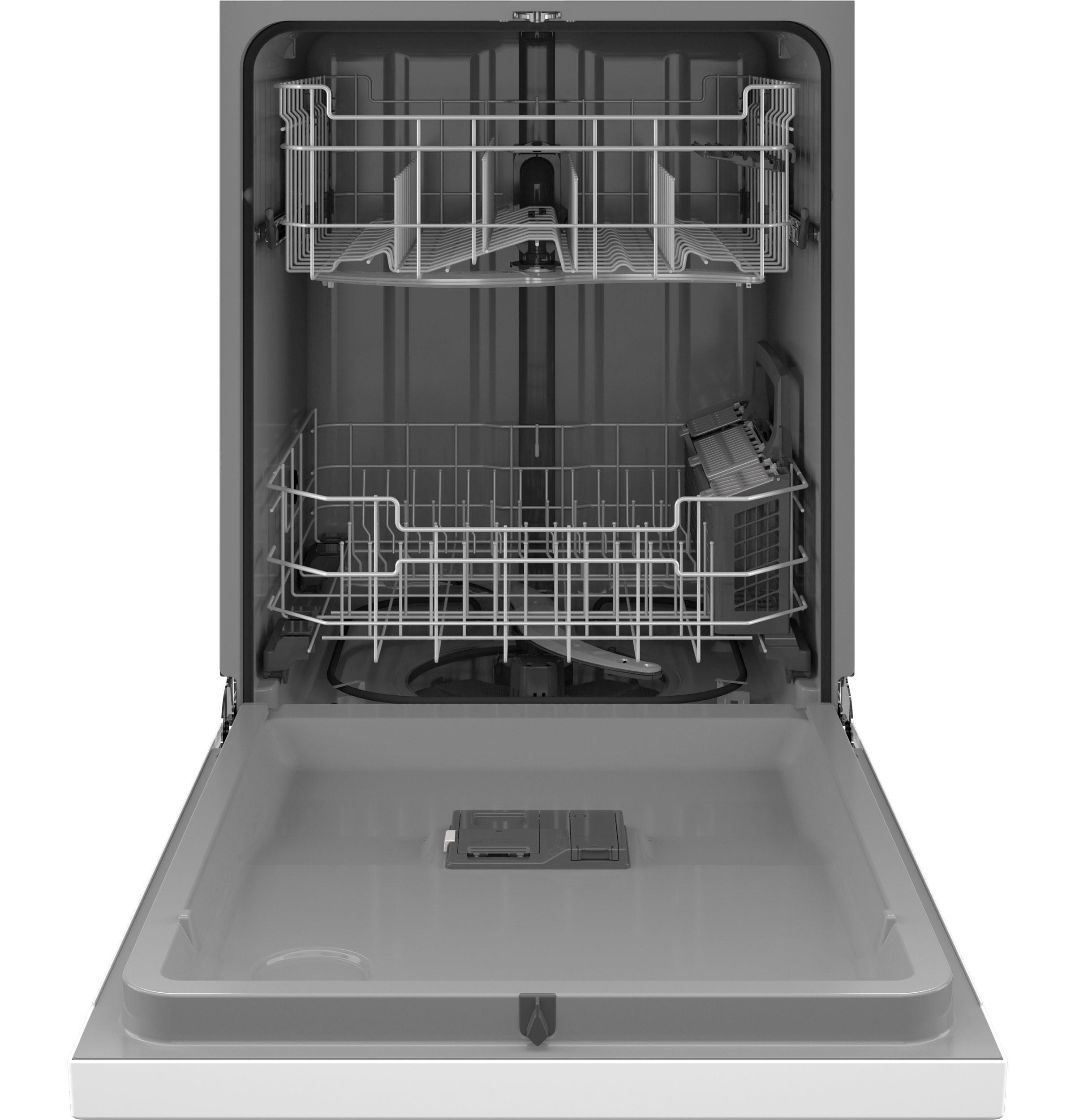 GDF550PGRWW GE® ENERGY STAR® Front Control with Plastic Interior Dishwasher with Sanitize Cycle & Dry Boost