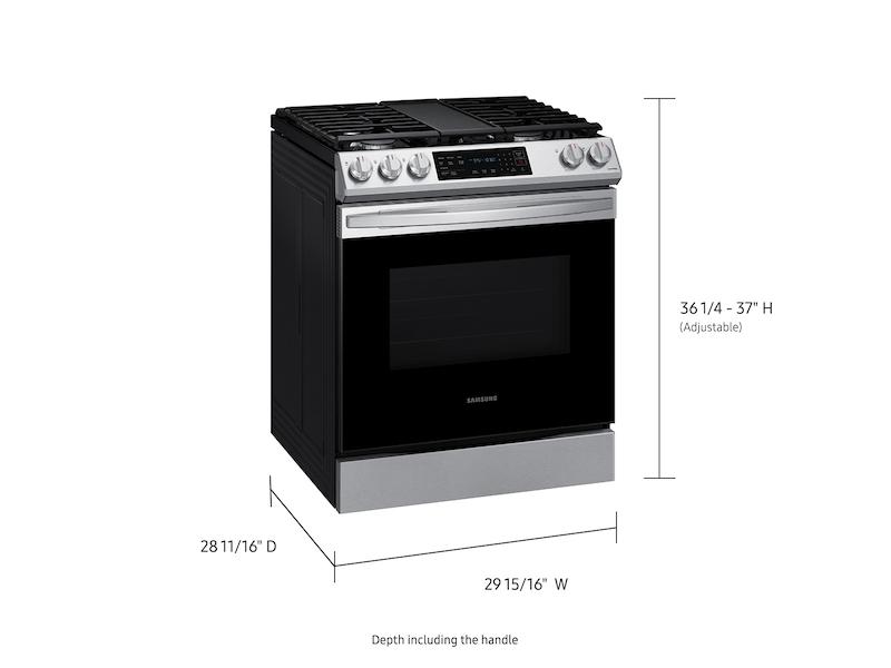Samsung 6.0 cu. ft. Smart Slide-in Gas Range with Convection in Stainless Steel