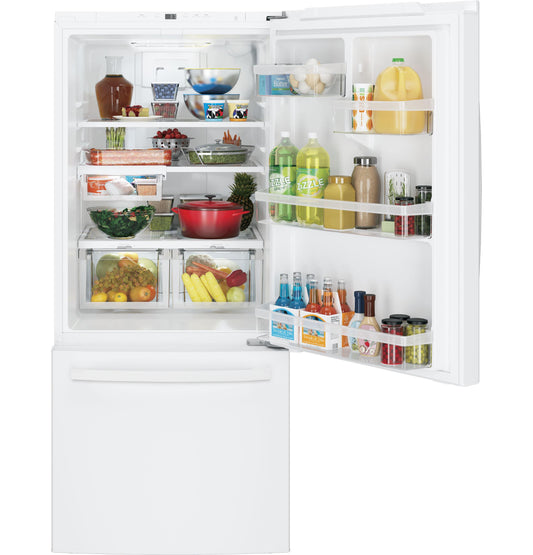 GDE21EGKWW GE® ENERGY STAR® 21.0 Cu. Ft. Bottom-Freezer Refrigerator