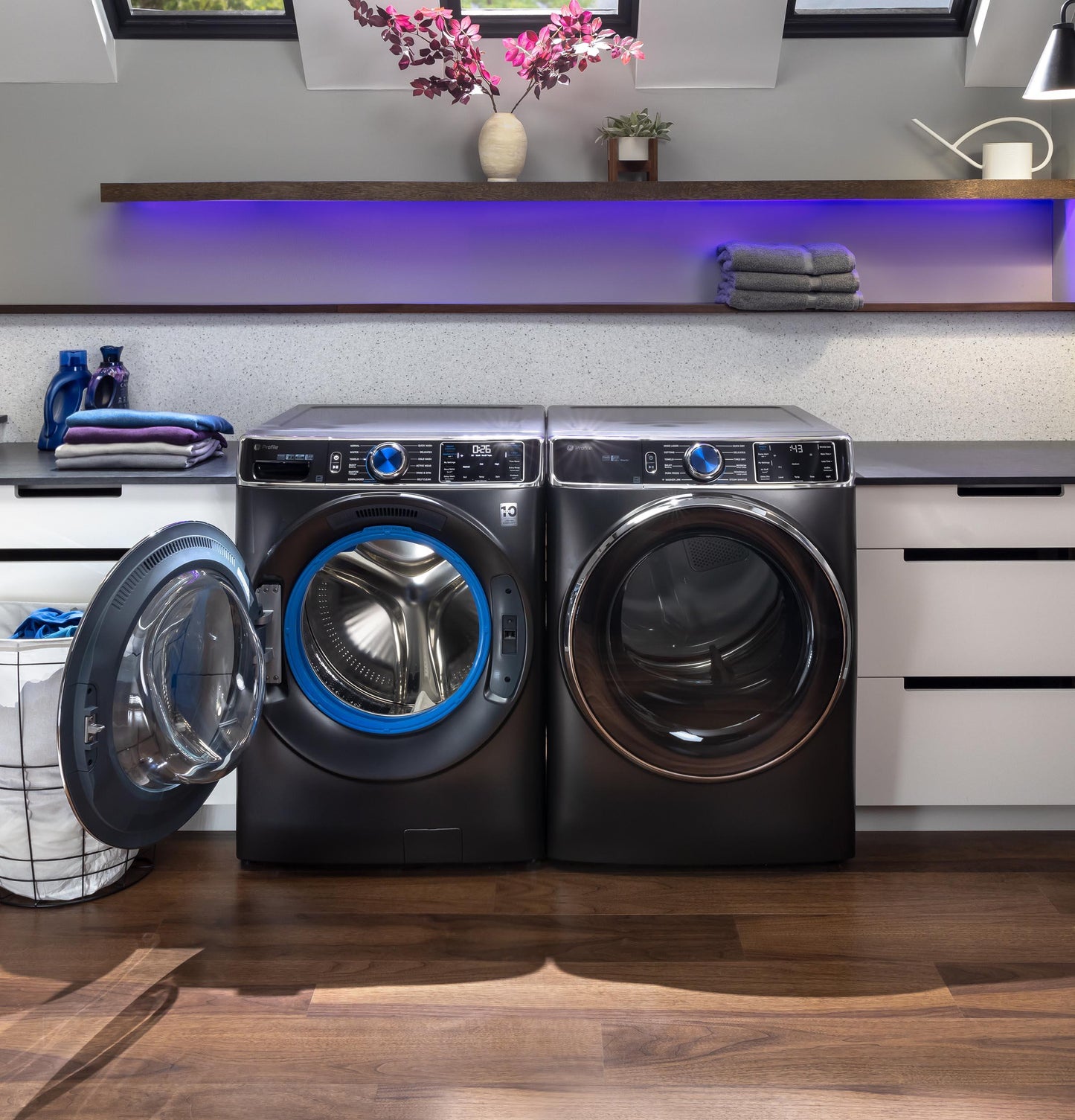 GE Profile™ 5.3 cu. ft. Capacity Smart Front Load ENERGY STAR® Steam Washer with Adaptive SmartDispense™ UltraFresh Vent System Plus™ with OdorBlock™